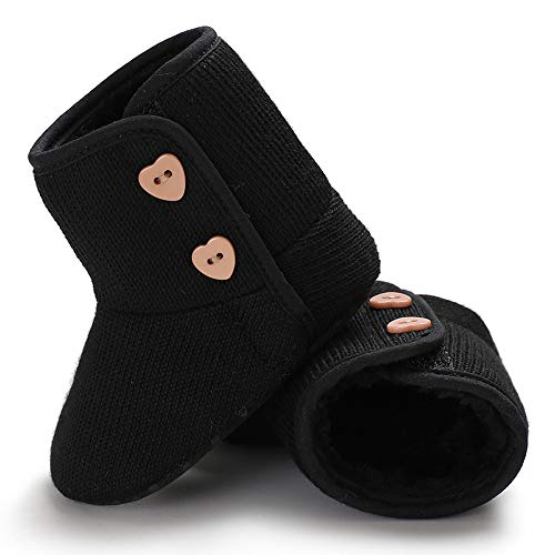 image for Kasien Baby Shoes, Infant Newborn Baby Girls Cashmere Winter Button Bo