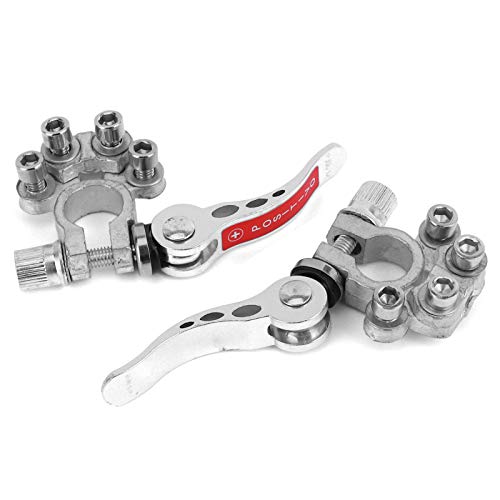 Car Terminal Disconnect, Quick Release Battery Terminal Clamp Connectors with Hex Wrench Positive Negative for SAE Type A Posts, Pack of 2