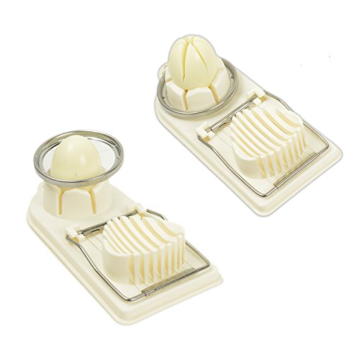 LoveDeal 2 in 1 Egg Slicer, Boiled Egg Dicer & Wedger Cutter Sectioner, 304 Stainless Steel Cutting Wire, Great for Eggs and Small Fruits White - Thumbnail 4
