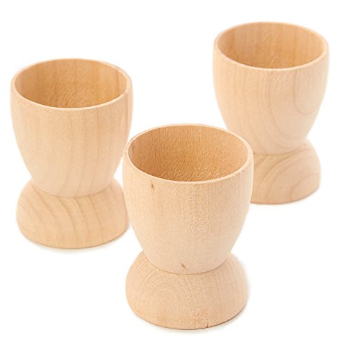 Package of 9 Unfinished Wood Egg Cups for Crafting, Designing and Easter Creations