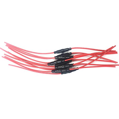 Qiorange 5x20mm AGC Fuse Holder Inline Screw Type with 16 AWG wire +100Pcs 5x20mm Fast-blow Glass Fuses Quick Blow Car Glass Tube Fuses Assorted Kit Amp (5x 20mm Fuse+Holder) - Thumbnail 6