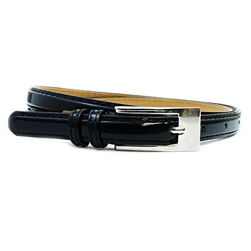 Dressy skinny thin Patent Leather Belt 