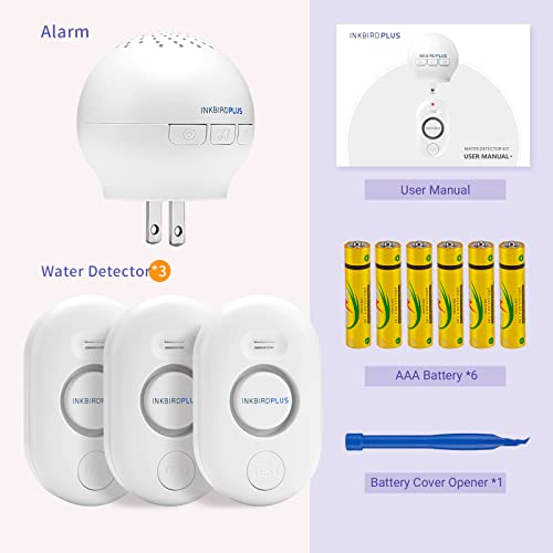 Inkbirdplus WiFi Water Alarm 3 Pack, Smart Home Water Leak Detector