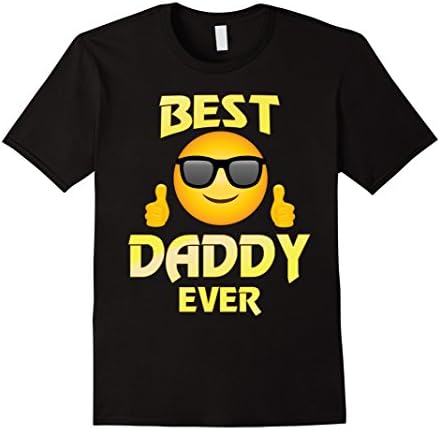 Mens Cool Face T-shirt Best Daddy Ever T-shirt Family Gifts Large Black