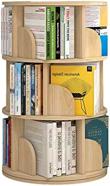 送料込 回転本棚 フロアラックシンプルな本棚 360回転オーガナイザーキャビネットラック 収納ディスプレイラックの床の立っている棚 シンプルな分解ブックスケルフ Three Layer