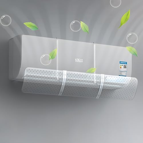 DYBOHF Universal Air Conditioner Deflector, Adjustable Windshield Air Conditioning Deflector Shield for Wall Conditioners for Home/Office/Room/Pregnant Women/Elderly (Transparent)