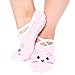 Yoga Socks for Women Barre Sock Grip Non-Slip No-Skid Pilates Hospital Maternity (4-Pair Mixed Light Color)