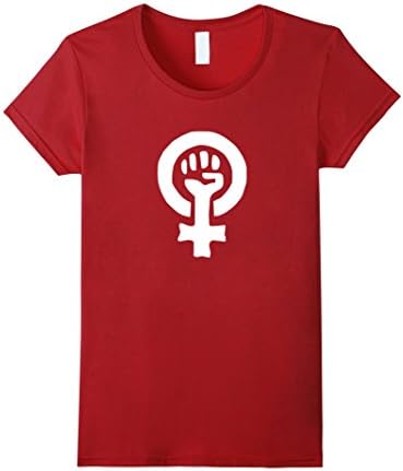 Womens Feminism symbol shirt for a feminist in dark apparel XL Cranberry