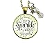 She Leaves a Little Sparkle Glam Quote Necklace Life Jewelry Gift Star Charm 24