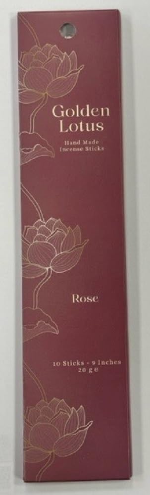 Golden Lotus Hand Rolled Incense Sticks Rose 20g