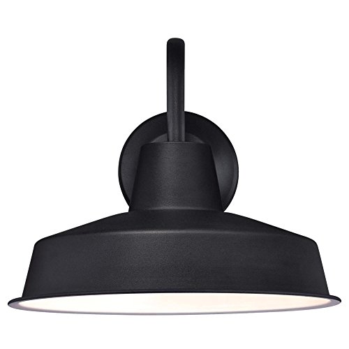 Westinghouse 6204700 Academy One-Light LED Outdoor Wall Fixture, Textured Black Finish with Chrome Cage