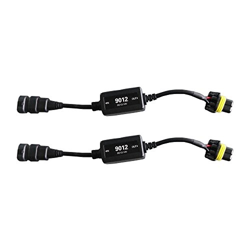 QUAKEWORLD 9012 LED Headlight Bulbs Conversion Kit CANBUS Error Free Computer Warning Canceller Resistor Decoders Anti Flicker Plug & Play LED Headlight Kit Wiring Harness