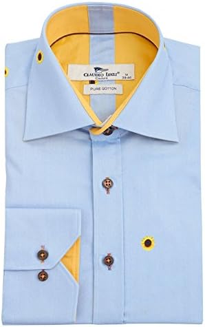 Claudio Lugli Pinstripe Sunflower Print Mens Shirt