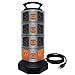 Power Strip Tower,  Lovin Product Surge Protector Electric Charging Station, 14 Outlet Plugs with 4 USB Slot 6 feet Cord Wire Extension Universal Charging Station (1-PACK) primary