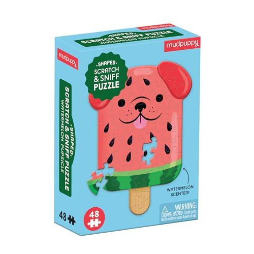 Mudpuppy Watermelon Pupsicle 48 Piece Scratch and Sniff Shaped Mini Puzzle