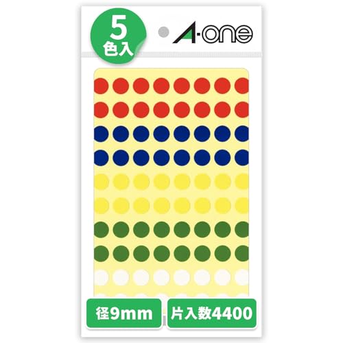 【Amazon.co.jp限定】エーワン カラーラベル 87014 アソート 9mm 80面 55 シート