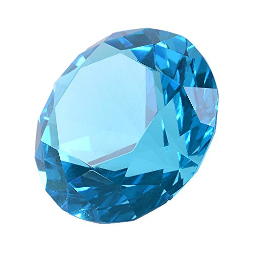 LONGWIN 50mm (2") Crystal Faceted Diamond Paperweight Wedding Favor Home Decor (Light Blue) - Thumbnail 4