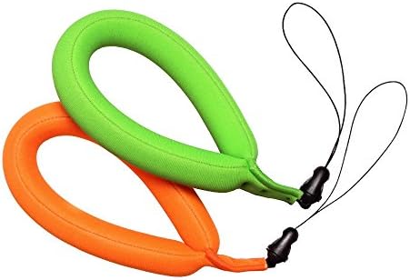 Waterproof Camera Float Strap, Pack of 2, Floating Wrist Strap for Underwater Cameras, Waterproof Cameras, Marine Binoculars, Camcorders, Nikon, Canon, Sony and Phones (Green&amp;Orange)