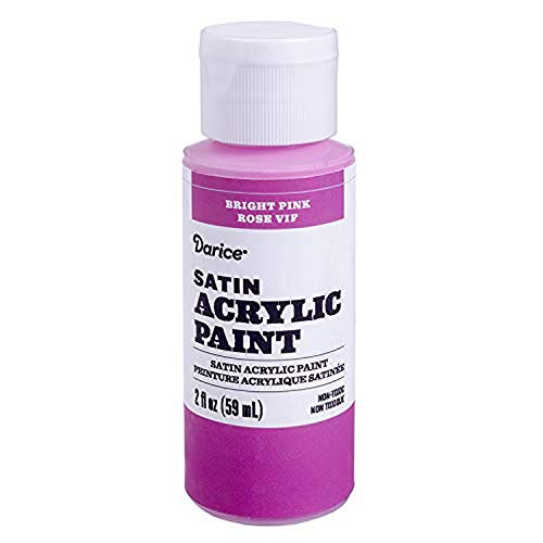 Darice 30062618 Satin Bright Pink, 2 Ounces Acrylic Paint,