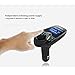 PUNICOK Wireless Bluetooth FM Transmitter Radio Adapter Car Kit with 1.44 Inch Display and USB Car Charger FOR CAR (T11-Blue)