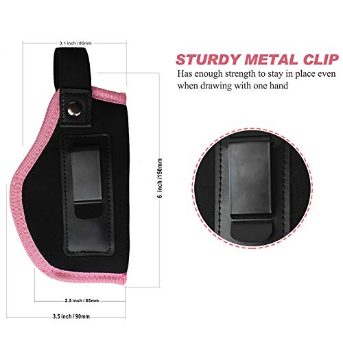 Kosibate TM IWB Holster for Women Gun IWB Concealed Carry fits Glock 17 19 26 27 29 30 33 42 43 Springfield XD XDS Taurus PT111 Ruger LC9 & All Similar Handguns (Pink, Right Hand)