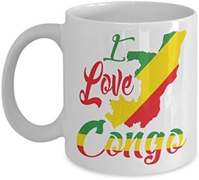 CONGO COFFEE MUG: Creative Hot Beverage Printed Mugs for Men, Women, Mom and Dad - Cute, Funny, Clever, Unique Specialty Drinkware - Microwave &amp; Dishwasher Safe - Fade Resistant