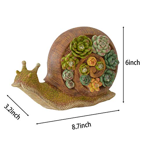 ALLADINBOX Garden Statue Snail Figurine - Resin Statue with Solar LED Lights for Patio Yard Art Decor, Lawn Ornaments… - Image 4