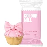 Colour Mill Decorators Dough Edible Cake Covering | Easy-to-Roll, Easy-to-Drape Fondant | Vanilla-Flavored Sugarpaste - 8.8 Ounce Baby Pink