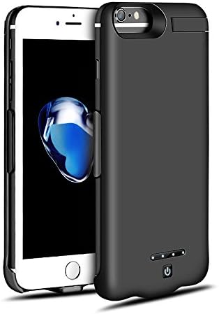 iPhone 7 Battery Case, Kattiettery 5000mAh Ultra Slim Extended Backup Power Bank Battery Charger Case Cover with Kickstand For Apple iPhone 7/6s/6(4.7 inch)-Black
