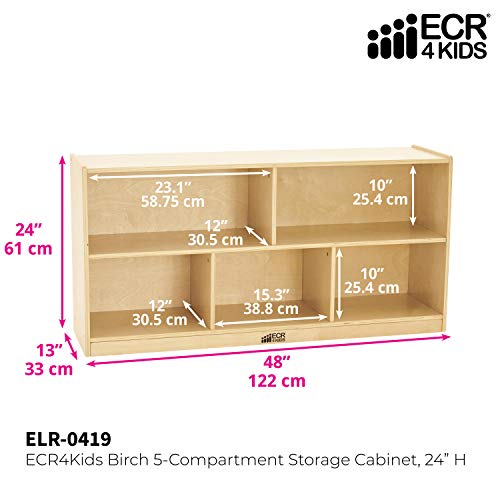 Ecr4kids Birch 5 Section School Classroom Storage Cabinet With