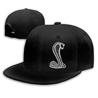 FOECBIR Black Mustang Cobra Unisex Snapback Adjustable Flat Bill Baseball Cap