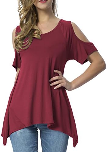 Women's Vogue Shoulder Off Wide Hem Design Top Shirt