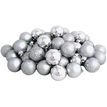Wish Dayz Christmas Ornaments Ball21pcs Mini Shatterproof Satin Shiny And Glitter Finish Bulb Silver 4cm