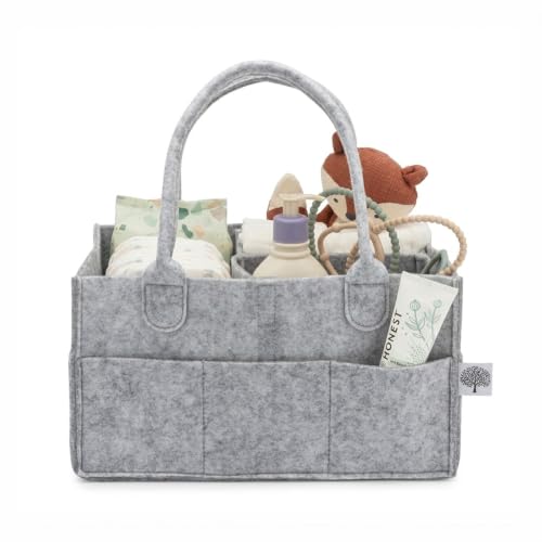 Parker Baby Co. Felt Diaper Caddy Organizer Gray
