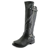 Forever Mango-21 Women's Winkle Back Shaft Side Zip Knee High Flat Riding Boots Black 8