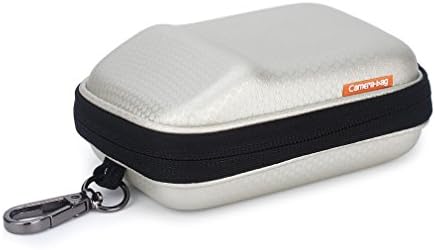 Digital Camera Case Hook Portable Carrying Bag Shock Resistant for Sony W800 DSCW800 DSC-HX50V / Canon PowerShot SX720 SX730 / NIKON COOLPIX S9900 / Panasonic Lumix DMC-TZ90 TZ85 / White