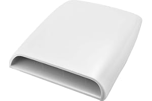 NATGIC Universal Car Air Flow Decorative Intake Hood Scoop Turbo Bonnet Vent Cover (White)