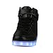 AFFINEST Led Light Up Shoes for Men Women High Top Casual Flashing Fashion Sneakers Leather Upper Boots with USB Charging(41,Black)