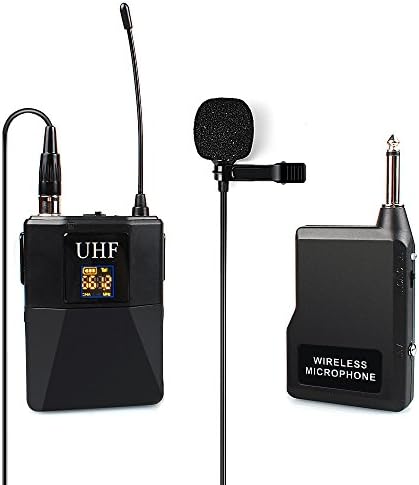 XB-703 UHF Omnidirectional Mono Wireless Lavalier Microphone, Selectable Channel Lapel Mic Support Multiple with Wide Transmission Range for Bussiness