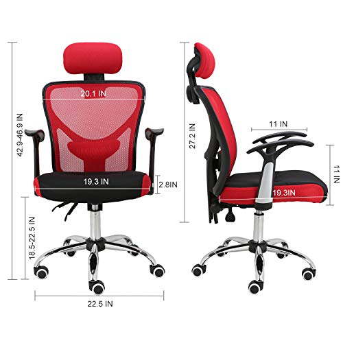 HOMEFUN Ergonomic Mesh Office Chair, Adjustable Computer Desk Chair