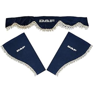 AutoCommerse Set van 3 gordijnen dwarsbehang satijn met witte kwastjes voorruit voorruit + zijvenster voor 105 106 95 CF…