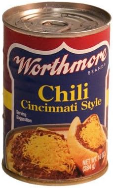 Worthmore Chili Cincinnati Style, 10-ounce Cans (Pack of 6)