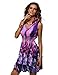 JINHUANSHOW Women's Low Cut Floral Printed Summer Above Knee Dresses(S,Blue&Purple)