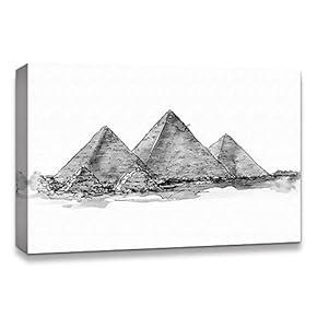 Canvas Wall Art Freehand Sketching of Scenery Pictures Home Wall Decorations for Bedroom Living Room Paintings Canvas Prints Framed - 12x18 inches