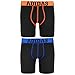 adidas Youth Kids-Boy's Boy's Sport Performance Climalite® Midway Underwear (2-Pack), Black/Solar Orange Black/Shock Blue, SMALL
