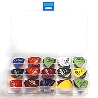 Foreverharbor Colorful Plastic 24/100pcs Bass Guitar Picks Colorful Thickness Mix 0.58-0.81mm Plectrum Mediator Guitar Musical Instrument with Plastic Box