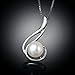 S925 Sterling Silver Freshwater Cultured Pearl Necklaces Pendants 16 inch Chain