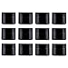 Snow Diamond 1 oz Empty Amber Round Glass Jars, with White Inner Liners and black Lids, High End Glass Containers for Salve Cream, Premium Vials (30ml/1 oz, 12 Pack)