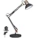 LEPOWER Metal Desk Lamps, Adjustable Goose Neck Architect Table Lamp/Swing Arm Desk Lamps with Clamp, Eye-Caring Study Lamps for Bedroom and Office (Black)