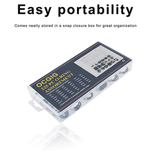 OCGIG 225 Pcs 18 Sizes Rubber O-Ring Sealing Gasket Washer Seal Assortment Set - Thumbnail 3